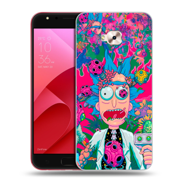 Пластиковый чехол на ASUS ZenFone 4 Selfie Pro с принтом Рик и Морти Rick Morty