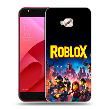 Пластиковый чехол на ASUS ZenFone 4 Selfie Pro с принтом Roblox Роблокс
