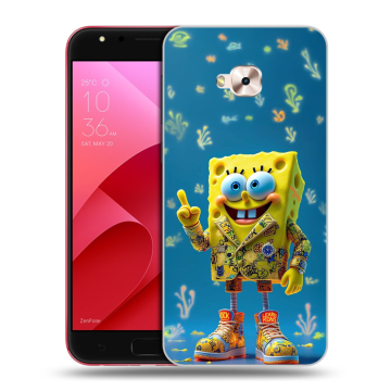 Пластиковый чехол на ASUS ZenFone 4 Selfie Pro с принтом Спанч боб Спанчбоб