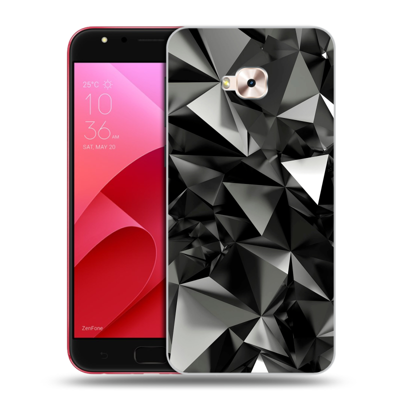 Пластиковый чехол на ASUS ZenFone 4 Selfie Pro с принтом Черные кристаллы Пластиковый чехол на ASUS ZenFone 4 Selfie Pro с принтом Черные кристаллы