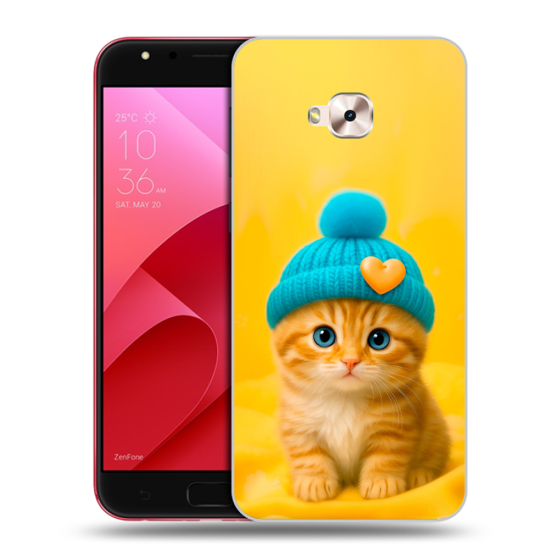 Пластиковый чехол на ASUS ZenFone 4 Selfie Pro с принтом Котенок в шапке Пластиковый чехол на ASUS ZenFone 4 Selfie Pro с принтом Котенок в шапке