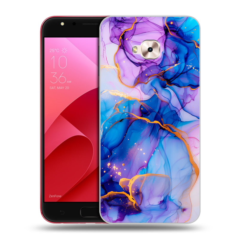 Пластиковый чехол на ASUS ZenFone 4 Selfie Pro с принтом синий мрамор Пластиковый чехол на ASUS ZenFone 4 Selfie Pro с принтом синий мрамор