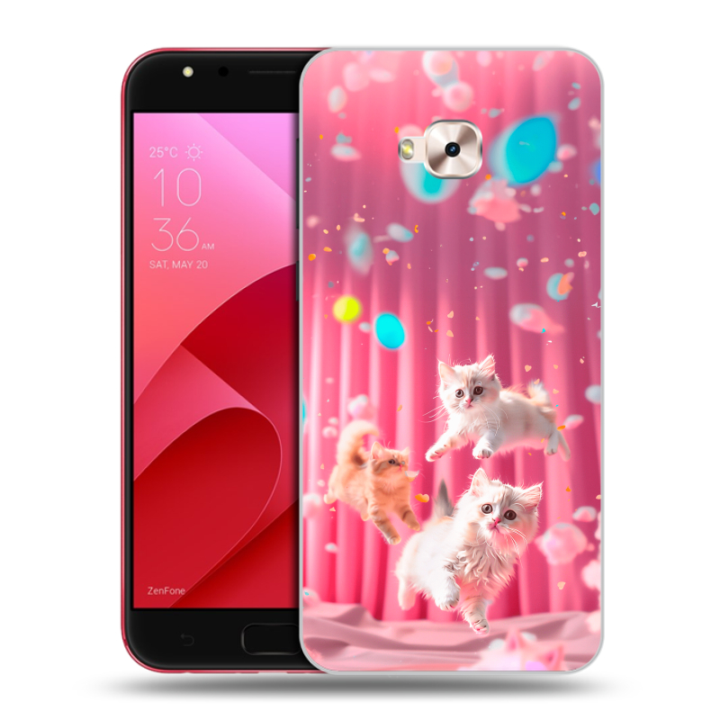 Пластиковый чехол на ASUS ZenFone 4 Selfie Pro с принтом милые котики Пластиковый чехол на ASUS ZenFone 4 Selfie Pro с принтом милые котики