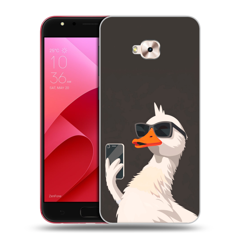 Пластиковый чехол на ASUS ZenFone 4 Selfie Pro с принтом утка в очках Пластиковый чехол на ASUS ZenFone 4 Selfie Pro с принтом утка в очках