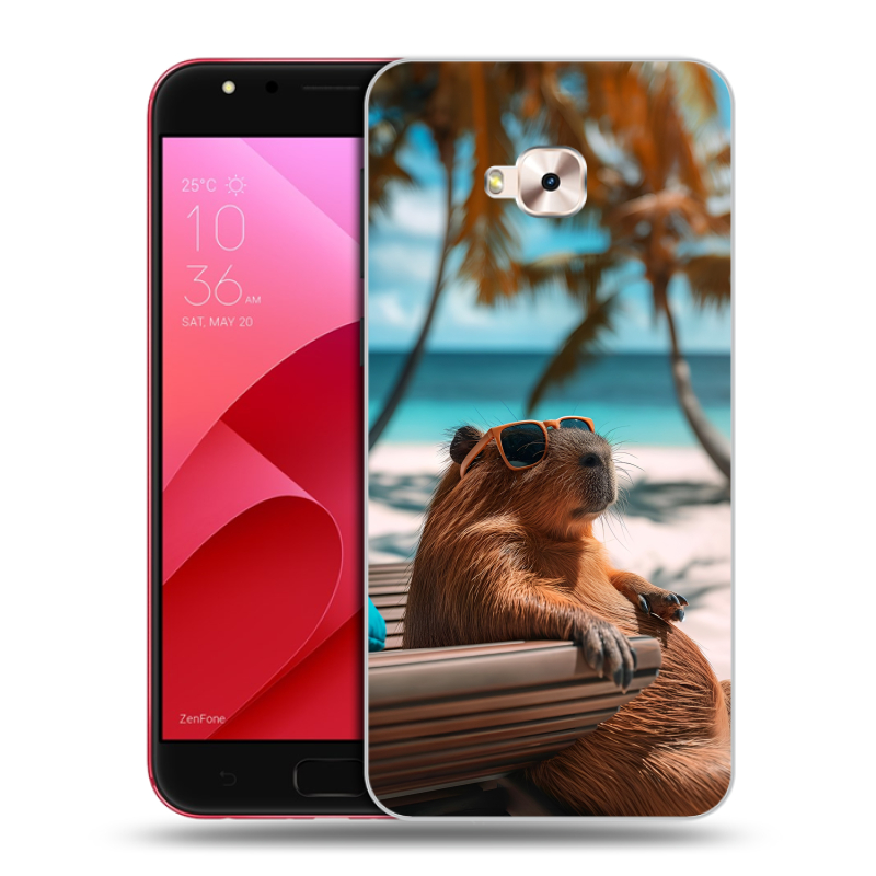 Пластиковый чехол на ASUS ZenFone 4 Selfie Pro с принтом Капибара Пластиковый чехол на ASUS ZenFone 4 Selfie Pro с принтом Капибара