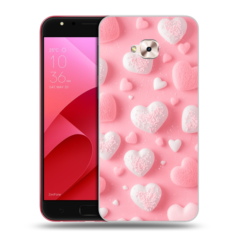 Пластиковый чехол на ASUS ZenFone 4 Selfie Pro с принтом Сердечки Пластиковый чехол на ASUS ZenFone 4 Selfie Pro с принтом Сердечки