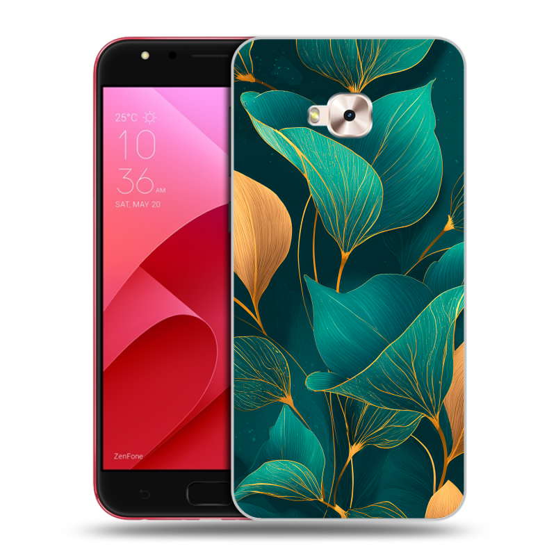 Пластиковый чехол на ASUS ZenFone 4 Selfie Pro с принтом Листья и золото Пластиковый чехол на ASUS ZenFone 4 Selfie Pro с принтом Листья и золото