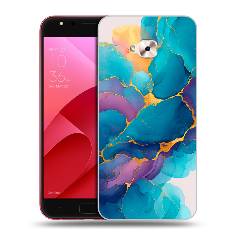 Пластиковый чехол на ASUS ZenFone 4 Selfie Pro с принтом Мрамор блестки Пластиковый чехол на ASUS ZenFone 4 Selfie Pro с принтом Мрамор блестки