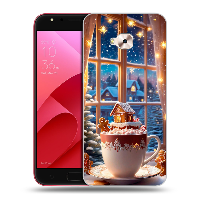 Пластиковый чехол на ASUS ZenFone 4 Selfie Pro с принтом Новый год Пластиковый чехол на ASUS ZenFone 4 Selfie Pro с принтом Новый год
