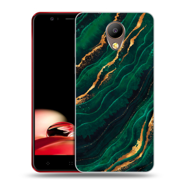 Пластиковый чехол на Elephone P8 с принтом Мрамор зеленое золото