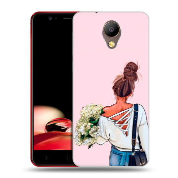 Пластиковый чехол на Elephone P8 с принтом Девушка и букет