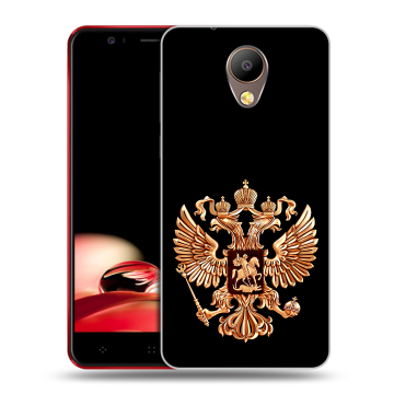 Пластиковый чехол на Elephone P8 с принтом Герб России золотой Пластиковый чехол на Elephone P8 с принтом Герб России золотой