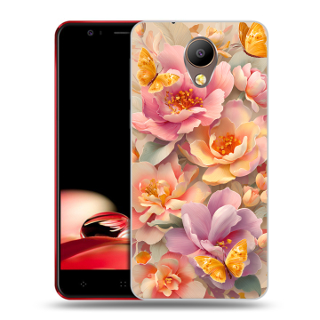 Пластиковый чехол на Elephone P8 с принтом Цветы и бабочки