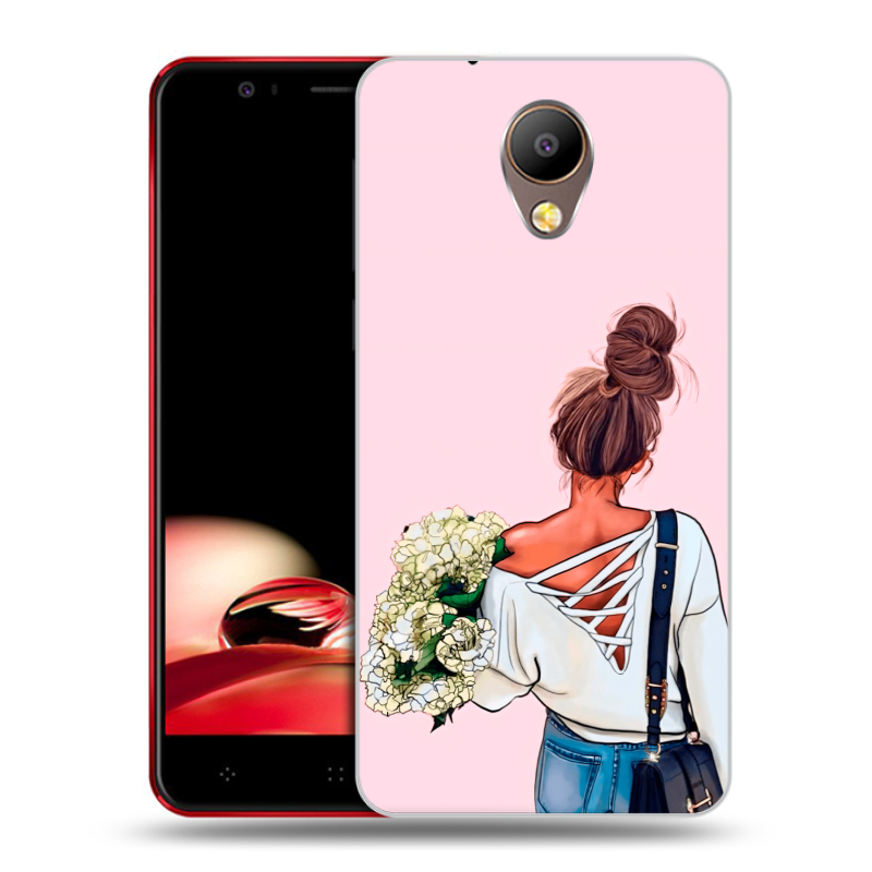 Пластиковый чехол на Elephone P8 с принтом Девушка и букет Пластиковый чехол на Elephone P8 с принтом Девушка и букет