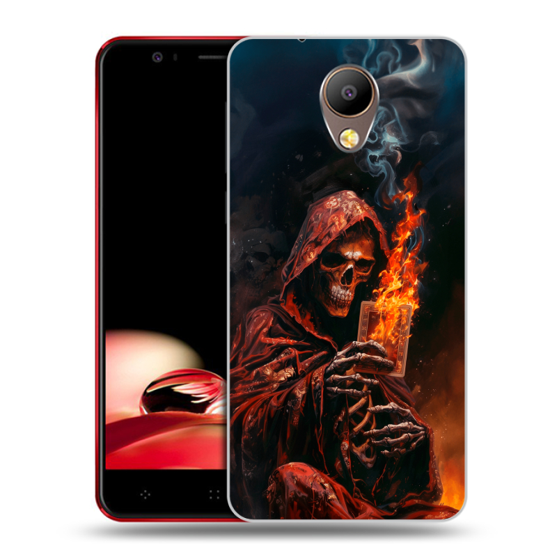 Пластиковый чехол на Elephone P8 с принтом Скелет и карты Пластиковый чехол на Elephone P8 с принтом Скелет и карты