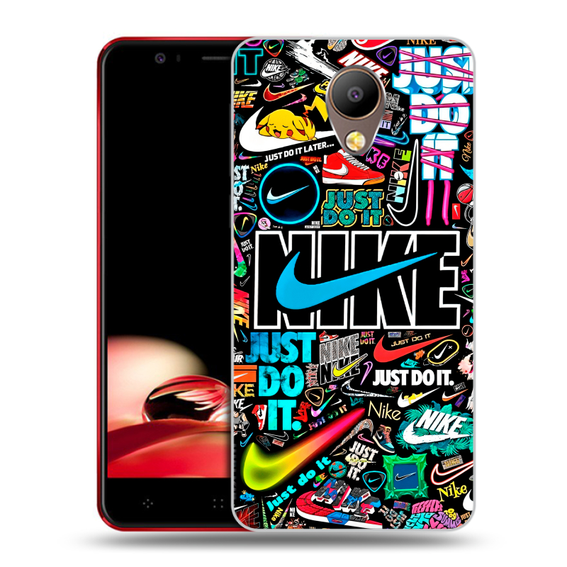 Пластиковый чехол на Elephone P8 с принтом найк nike черный Пластиковый чехол на Elephone P8 с принтом найк nike черный