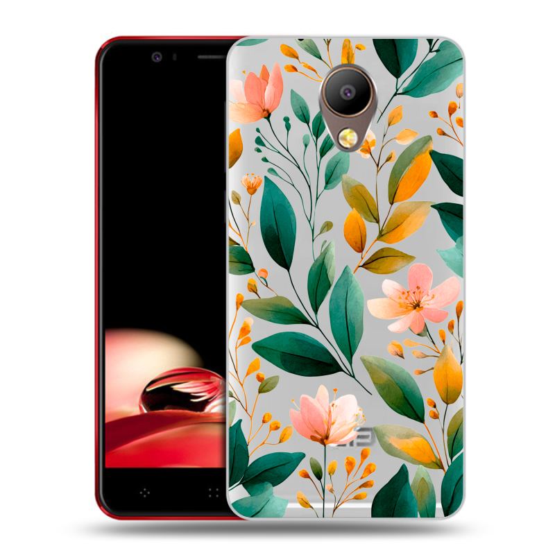 Пластиковый чехол на Elephone P8 с принтом Цветы паттерн Пластиковый чехол на Elephone P8 с принтом Цветы паттерн