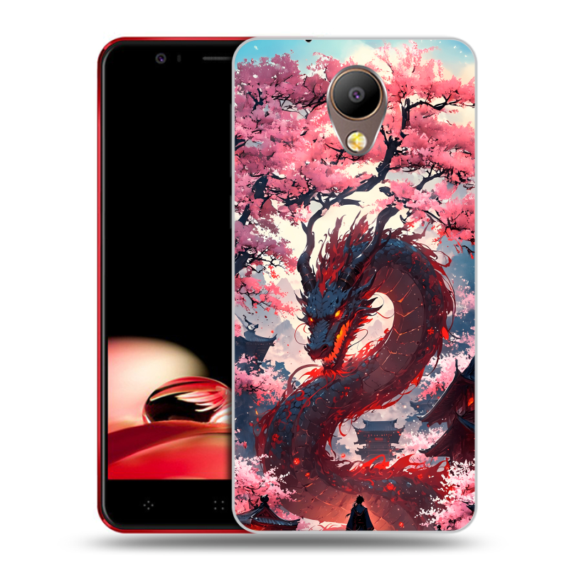 Пластиковый чехол на Elephone P8 с принтом Дракон Японский Пластиковый чехол на Elephone P8 с принтом Дракон Японский