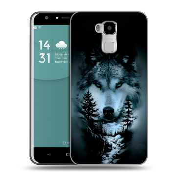 Пластиковый чехол на Doogee Y6 с принтом Лесной волк Пластиковый чехол на Doogee Y6 с принтом Лесной волк