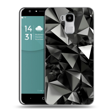 Пластиковый чехол на Doogee Y6 с принтом Черные кристаллы Пластиковый чехол на Doogee Y6 с принтом Черные кристаллы