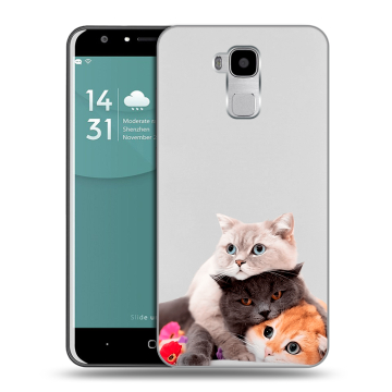Пластиковый чехол на Doogee Y6 с принтом Кошки Пластиковый чехол на Doogee Y6 с принтом Кошки