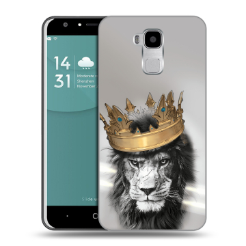 Пластиковый чехол на Doogee Y6 с принтом Лев с короной Пластиковый чехол на Doogee Y6 с принтом Лев с короной