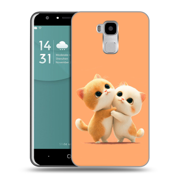 Пластиковый чехол на Doogee Y6 с принтом Милые котики Пластиковый чехол на Doogee Y6 с принтом Милые котики