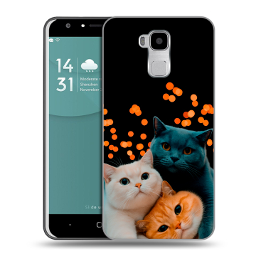 Пластиковый чехол на Doogee Y6 с принтом Кошки Пластиковый чехол на Doogee Y6 с принтом Кошки