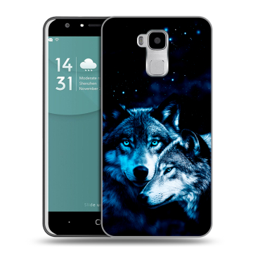 Пластиковый чехол на Doogee Y6 с принтом Волки Пластиковый чехол на Doogee Y6 с принтом Волки