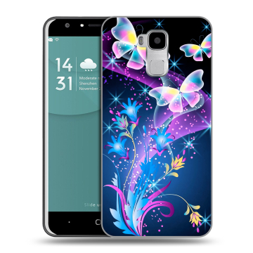 Пластиковый чехол на Doogee Y6 с принтом Бабочки Пластиковый чехол на Doogee Y6 с принтом Бабочки