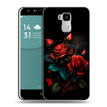 Пластиковый чехол на Doogee Y6 с принтом Розы красные Пластиковый чехол на Doogee Y6 с принтом Розы красные