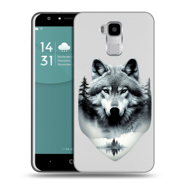 Пластиковый чехол на Doogee Y6 с принтом Волк в лесу