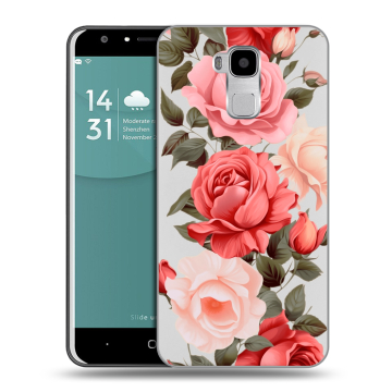 Пластиковый чехол на Doogee Y6 с принтом Розы