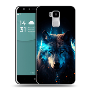 Пластиковый чехол на Doogee Y6 с принтом Волк ночной Пластиковый чехол на Doogee Y6 с принтом Волк ночной