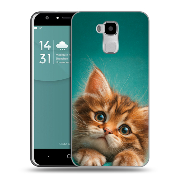 Пластиковый чехол на Doogee Y6 с принтом котенок Пластиковый чехол на Doogee Y6 с принтом котенок