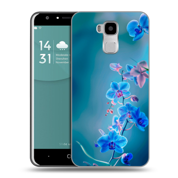 Пластиковый чехол на Doogee Y6 с принтом Голубые цветы Пластиковый чехол на Doogee Y6 с принтом Голубые цветы
