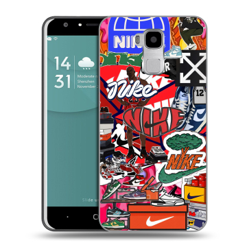 Пластиковый чехол на Doogee Y6 с принтом Найк Nike яркий Пластиковый чехол на Doogee Y6 с принтом Найк Nike яркий