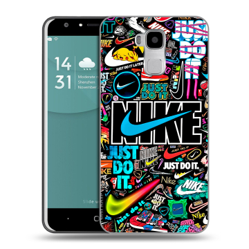 Пластиковый чехол на Doogee Y6 с принтом найк nike черный Пластиковый чехол на Doogee Y6 с принтом найк nike черный