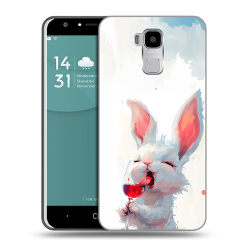Пластиковый чехол на Doogee Y6 с принтом кролик зайчик Пластиковый чехол на Doogee Y6 с принтом кролик зайчик