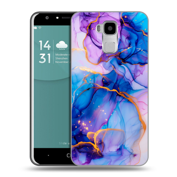 Пластиковый чехол на Doogee Y6 с принтом синий мрамор Пластиковый чехол на Doogee Y6 с принтом синий мрамор