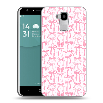 Пластиковый чехол на Doogee Y6 с принтом Розовые бантики