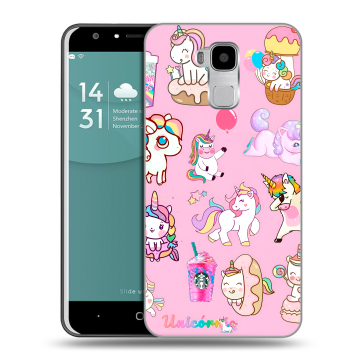 Пластиковый чехол на Doogee Y6 с принтом розовые единороги Пластиковый чехол на Doogee Y6 с принтом розовые единороги
