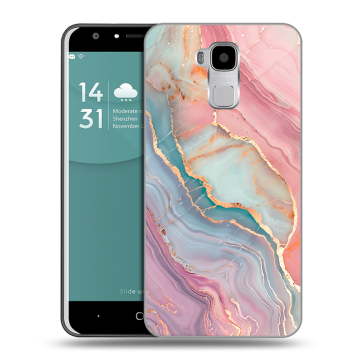 Пластиковый чехол на Doogee Y6 с принтом розовый мрамор Пластиковый чехол на Doogee Y6 с принтом розовый мрамор