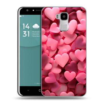 Пластиковый чехол на Doogee Y6 с принтом розовые сердечки Пластиковый чехол на Doogee Y6 с принтом розовые сердечки