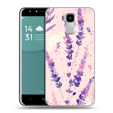Пластиковый чехол на Doogee Y6 с принтом цветы лаванда Пластиковый чехол на Doogee Y6 с принтом цветы лаванда