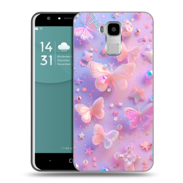 Пластиковый чехол на Doogee Y6 с принтом Бабочки Пластиковый чехол на Doogee Y6 с принтом Бабочки