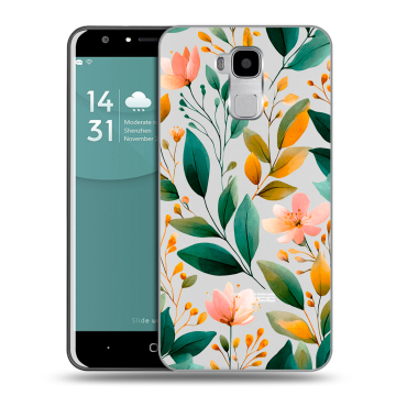 Пластиковый чехол на Doogee Y6 с принтом Цветы паттерн