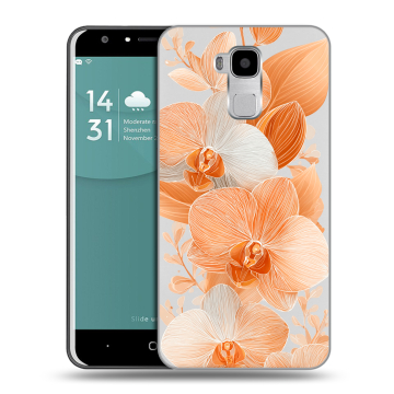 Пластиковый чехол на Doogee Y6 с принтом Бежевые цветы