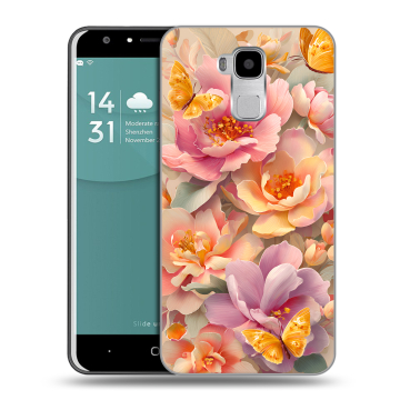 Пластиковый чехол на Doogee Y6 с принтом Цветы и бабочки