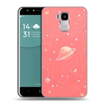 Пластиковый чехол на Doogee Y6 с принтом Розовый космос